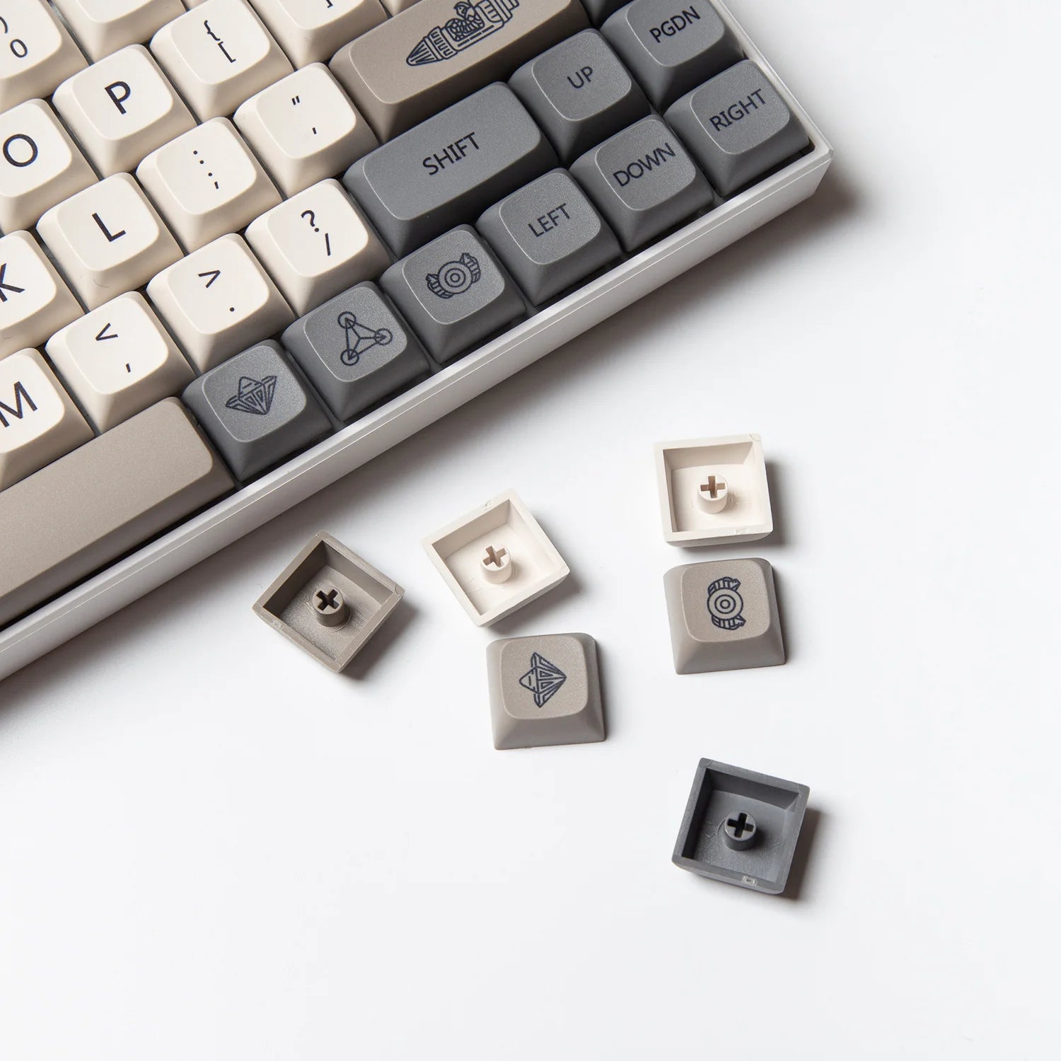 Minimalist White Gray Keycaps