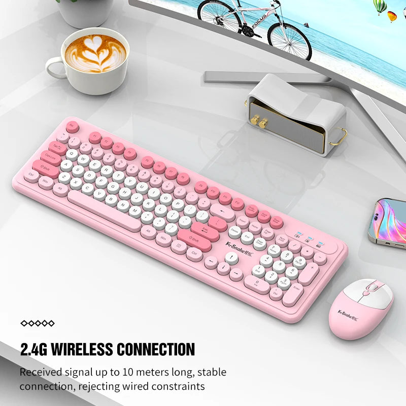 Cute Wireless Keyboard Mouse
