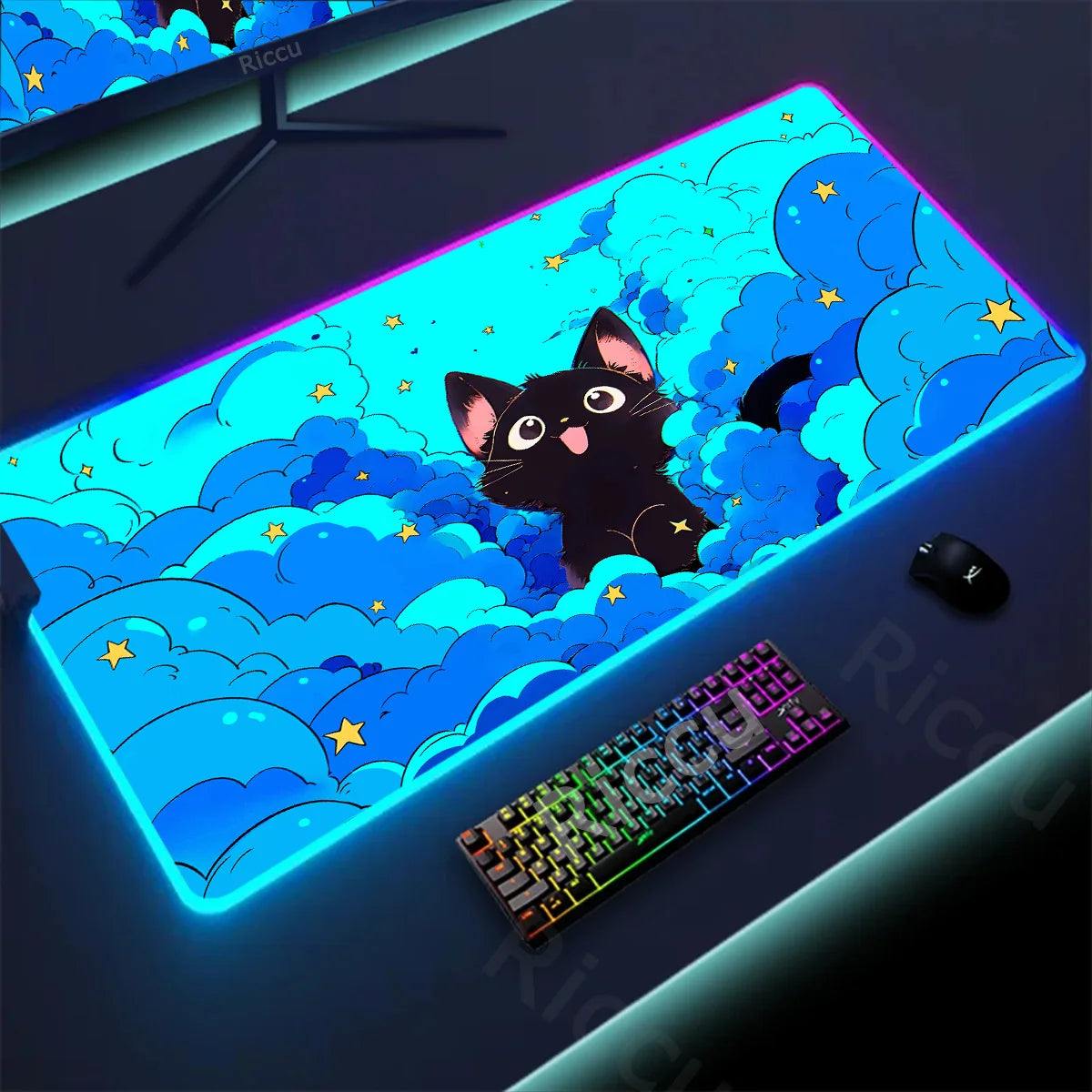 Kawaii Cat LED Deskmat