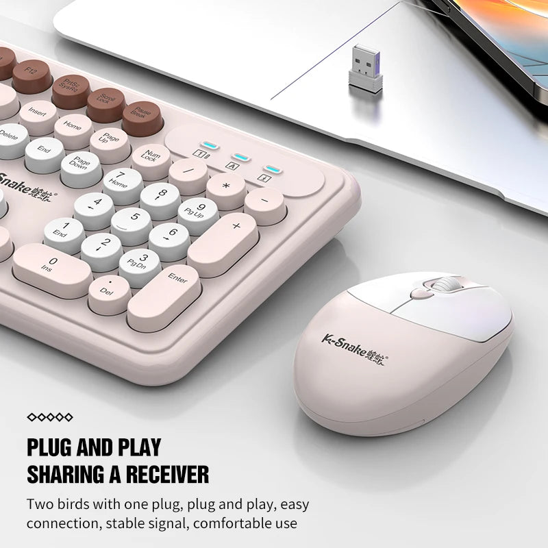 Cute Wireless Keyboard Mouse