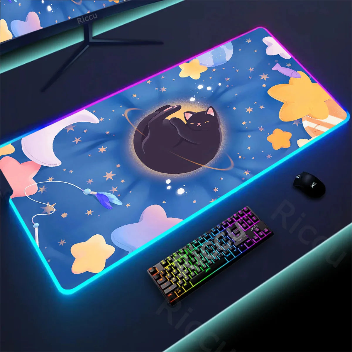 Kawaii Cat LED Deskmat