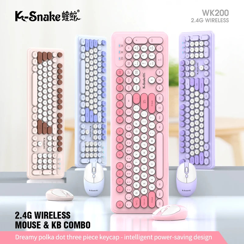 Cute Wireless Keyboard Mouse