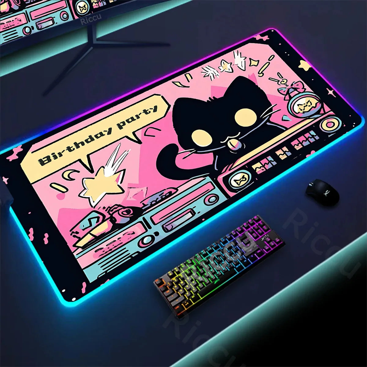 Kawaii Cat LED Deskmat