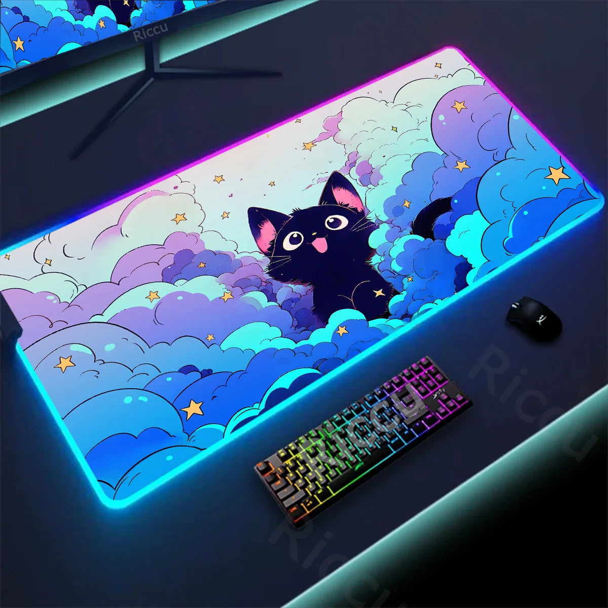 Kawaii Cat LED Deskmat