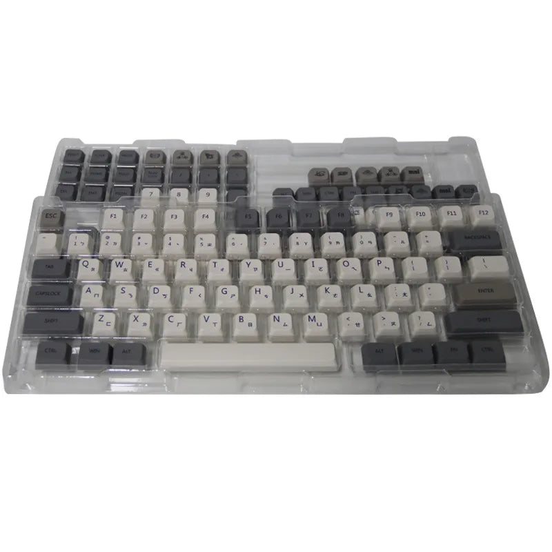 Minimalist White Gray Keycaps