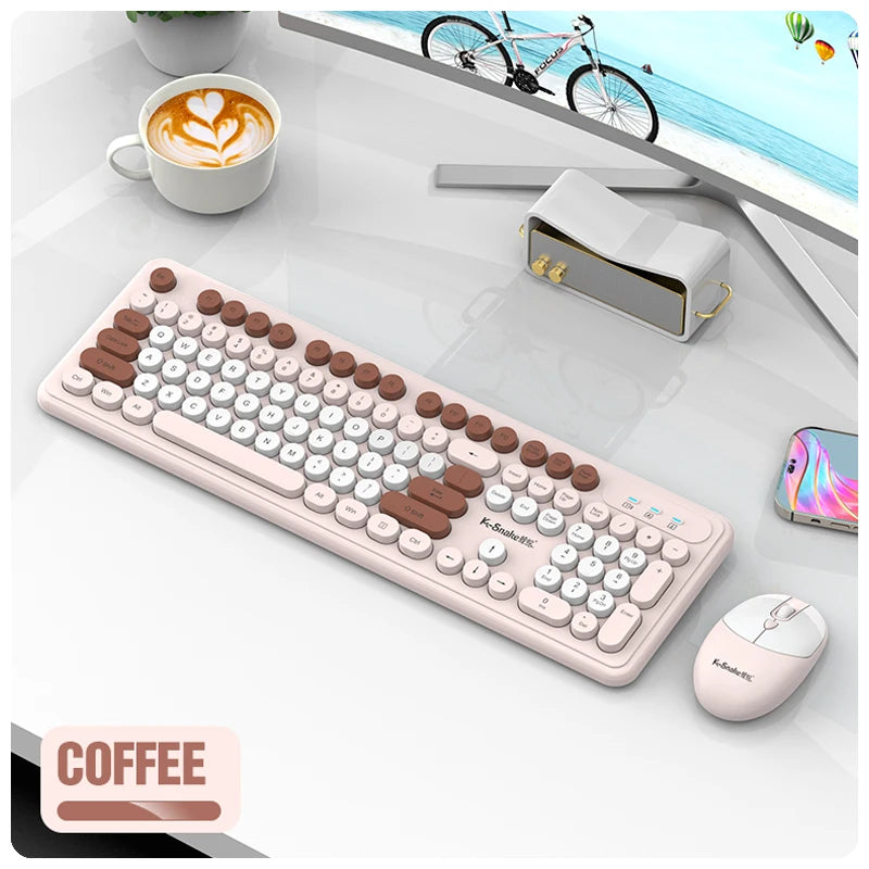 Cute Wireless Keyboard Mouse