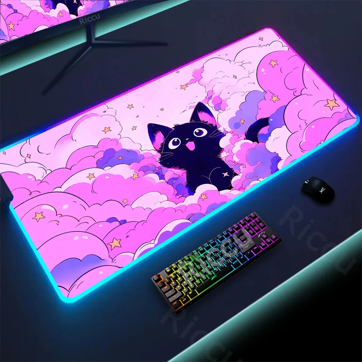 Kawaii Cat LED Deskmat