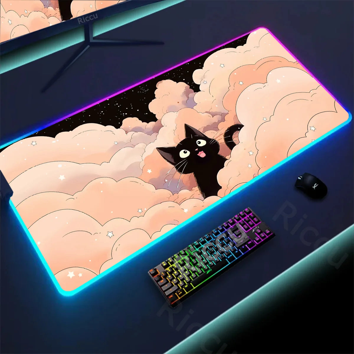 Kawaii Cat LED Deskmat
