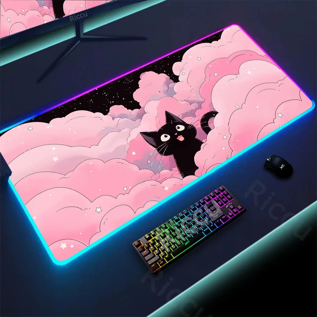 Kawaii Cat LED Deskmat