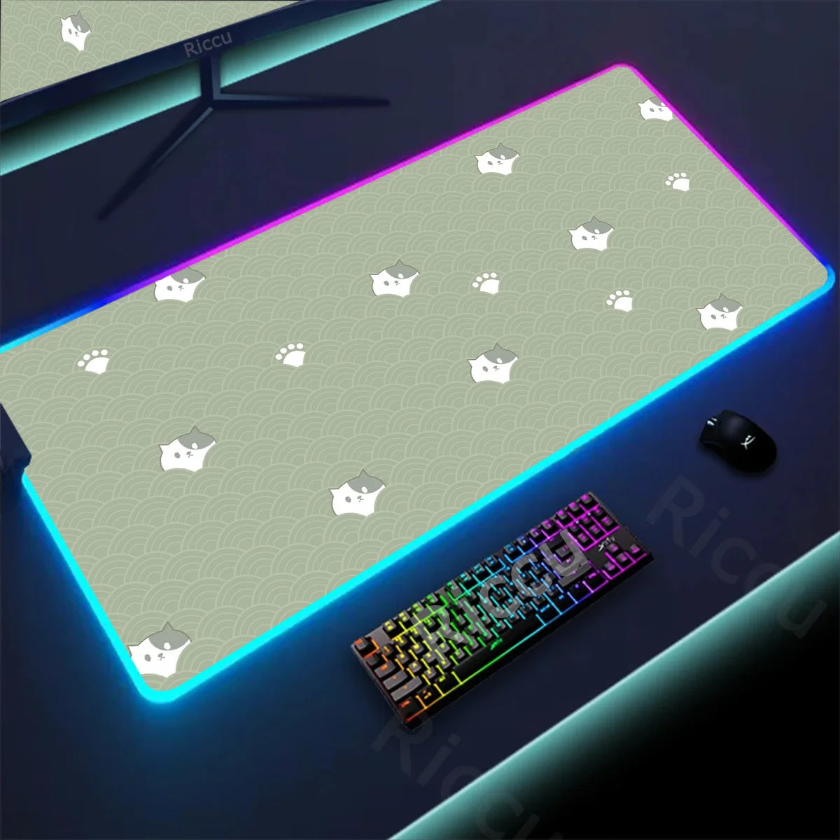 Kawaii Cat LED Deskmat