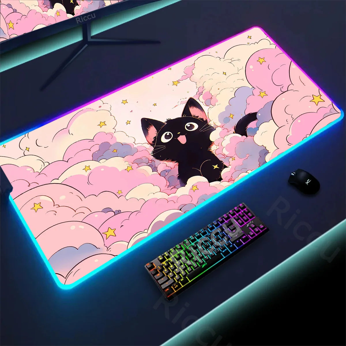 Kawaii Cat LED Deskmat