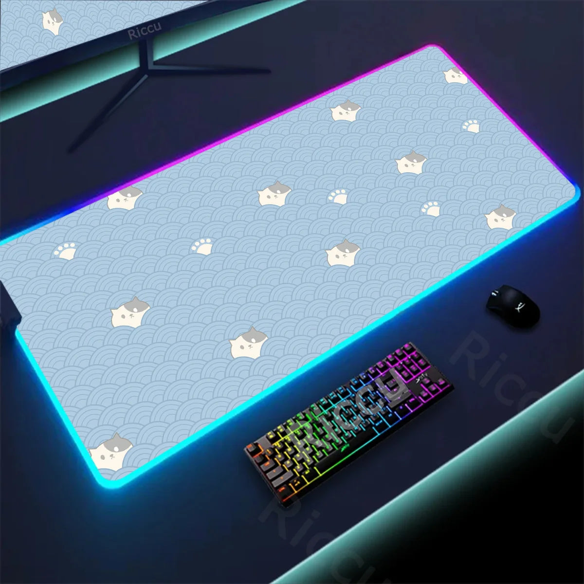 Kawaii Cat LED Deskmat