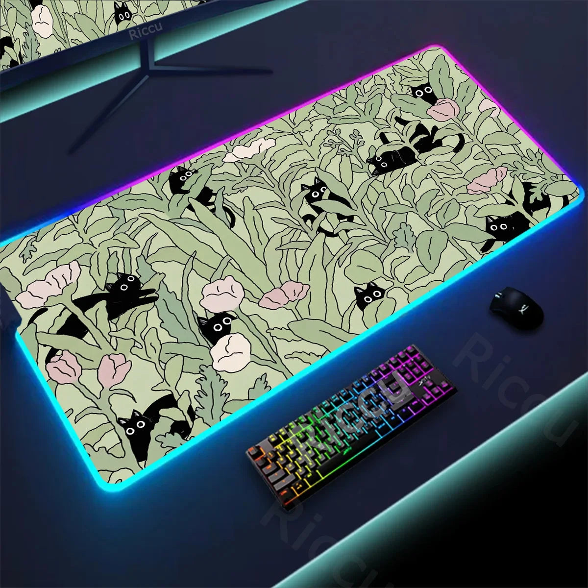 Kawaii Cat LED Deskmat