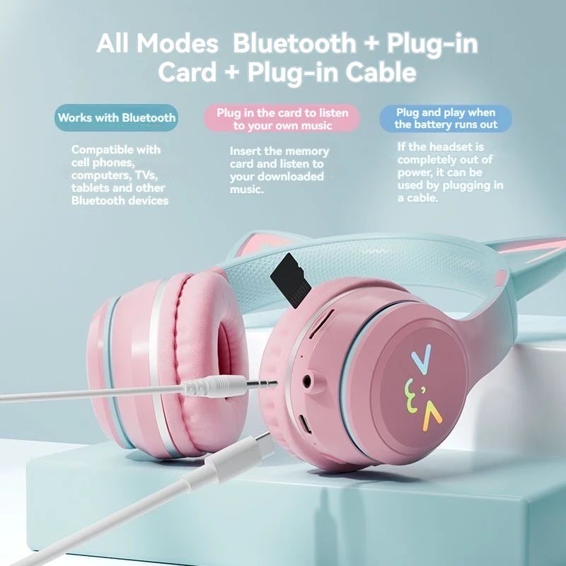 Cat Ear Bluetooth Headphones