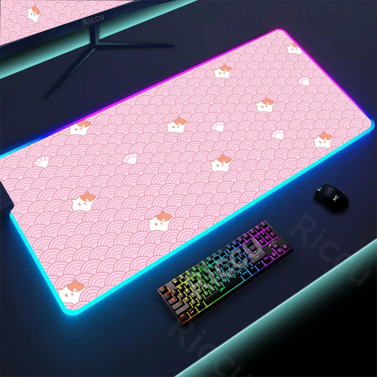 Kawaii Cat LED Deskmat
