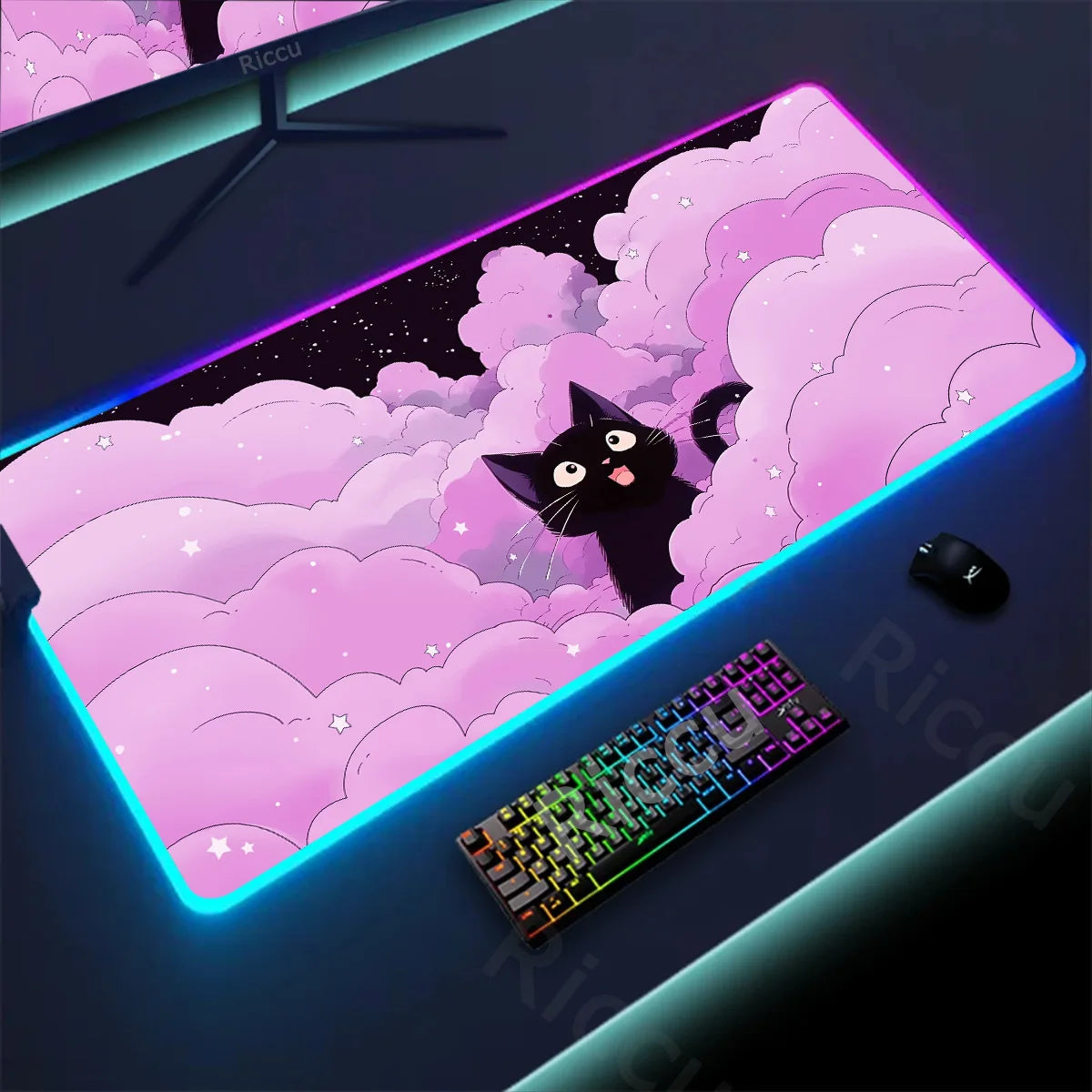 Kawaii Cat LED Deskmat