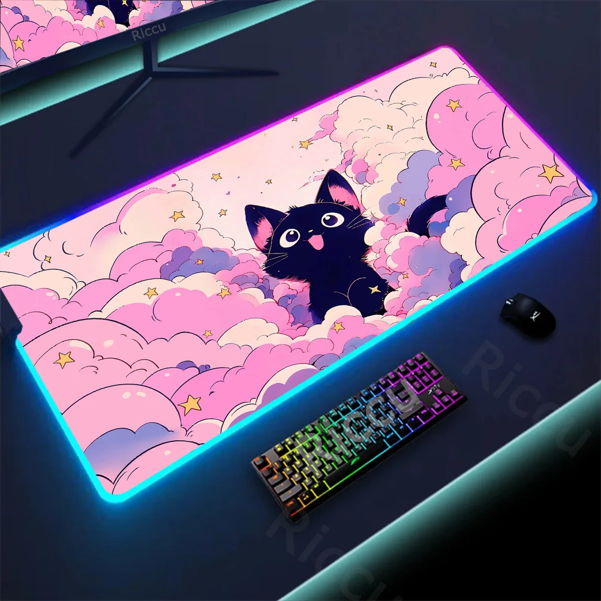 Kawaii Cat LED Deskmat
