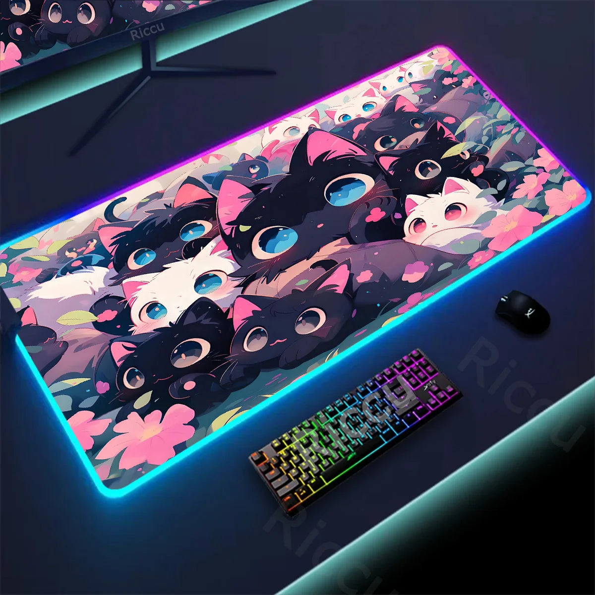 Kawaii Cat LED Deskmat
