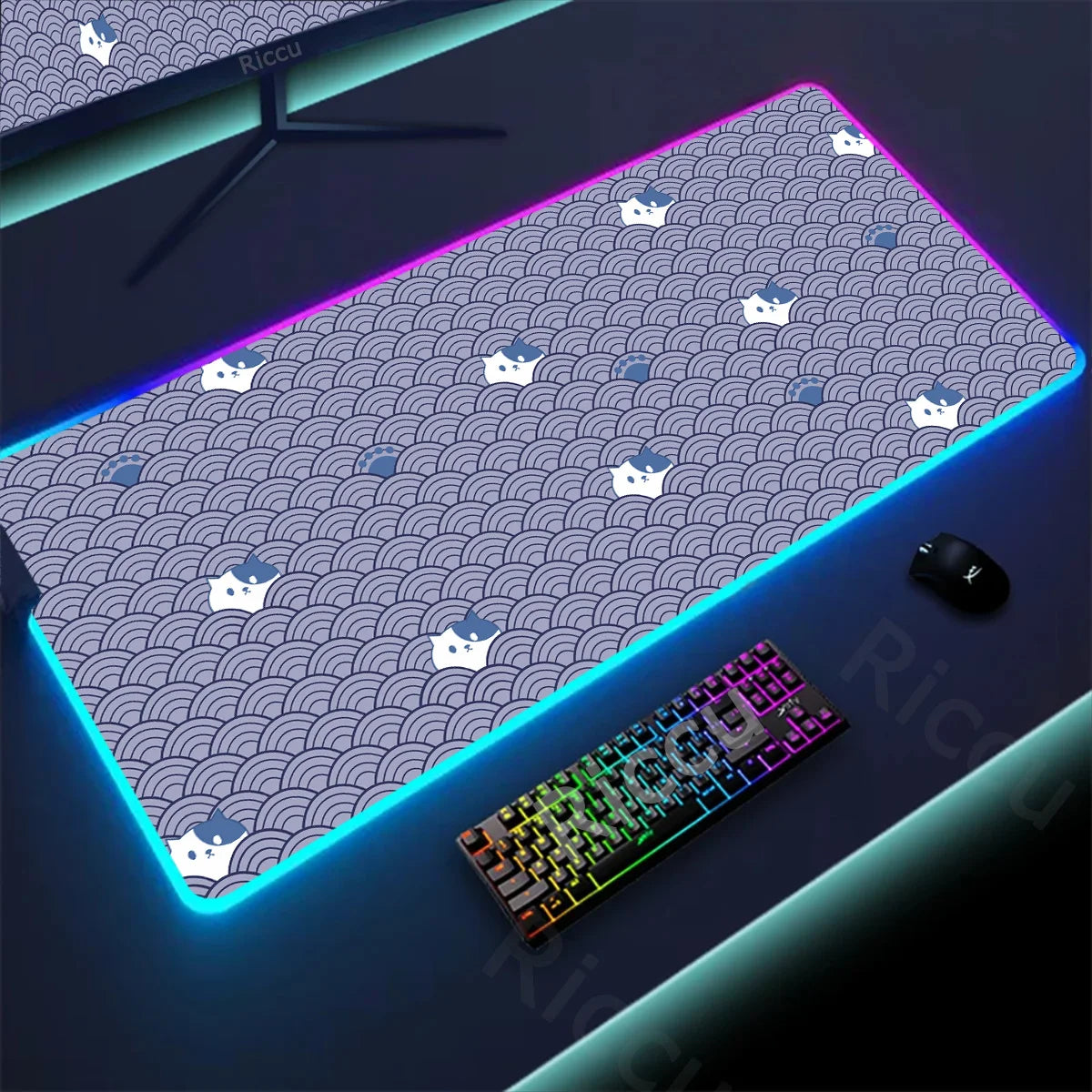 Kawaii Cat LED Deskmat